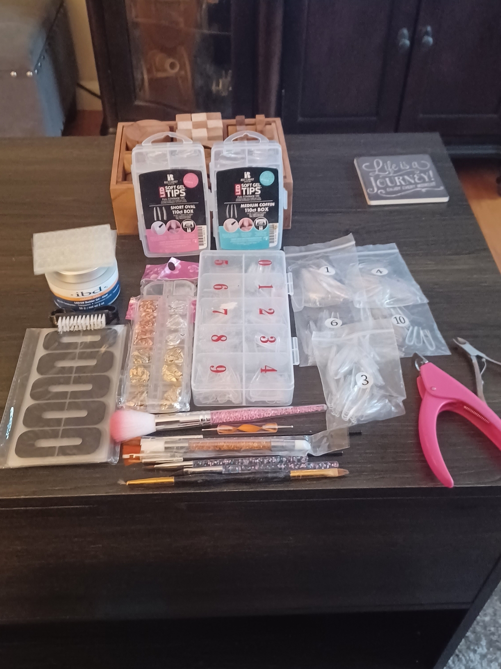 Nail Art Accessory Kit with Pink Tools